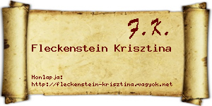 Fleckenstein Krisztina névjegykártya